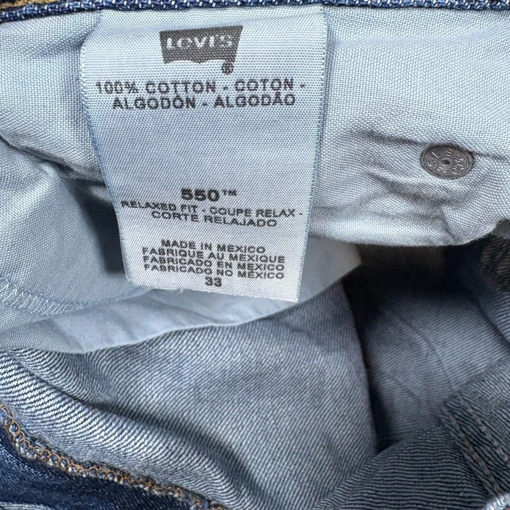 Levi's 500 Jean Shorts Men's Size 33 Dark Wash Blue Denim Mid Rise Travel Casual